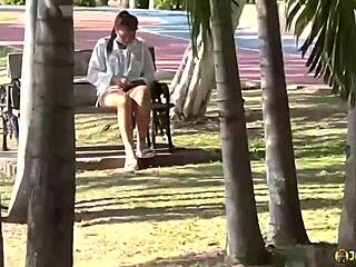 Innocent petite asian teen creampied doggystyle after pickup