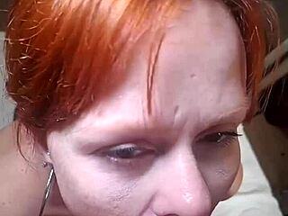 redhead slut, swallow cousin's cock on cam while spanked smiling