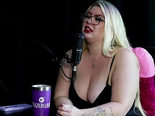 alice monteiro shyly blows in sheer red lingerie