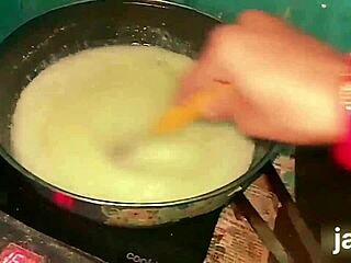 roommate jerks cock in kitchen then takes rough pounding