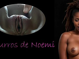 Noemi whispers seductively in ebony toy masturbation orgasm
