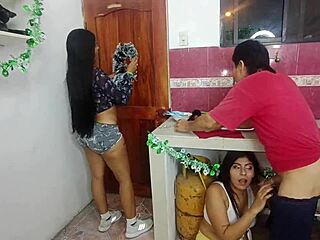 perverted old man fucks sexy maid pussy