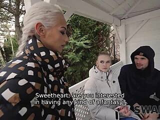 Dialogic-provocative kinky couple swaps young babe after feet massage cuckold watches?