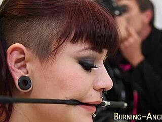 Narrative alt goth emo fetish whore takes hardcore group cumshot facial