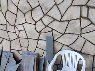 Builder's Intense Poolside Jerk-Off Explosion