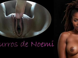 Noemi whispers seductively in ebony toy masturbation orgasm