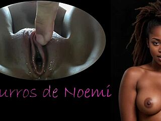 Noemi whispers seductively in ebony toy masturbation orgasm