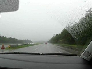 Ebony beach anal massage with big ass gaping creampie