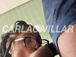 Beautiful Brunette Grips Massive Cock Sensually