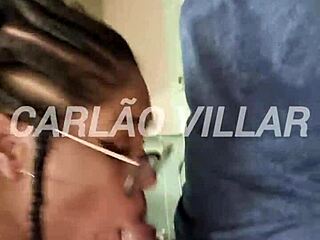 Beautiful Brunette Grips Massive Cock Sensually