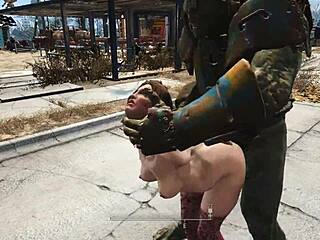 Stockinged Girl Takes Brutal Doggystyle Mutant Pounding!