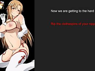 yuuki asuna sao femdom joi nipple play tease 😈👅