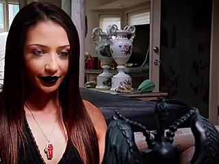 Stepmom dominates goth teen in bg bdsm threesome