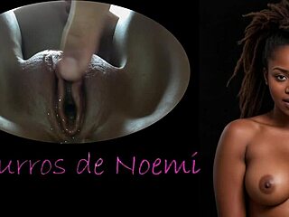 Noemi whispers seductively in ebony toy masturbation orgasm