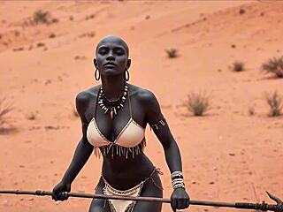 my wakanda trip tribal babe tries huge white cock first time!