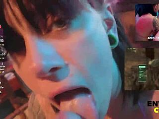 gamer girl kitty bikini drools monster cock closeup pov