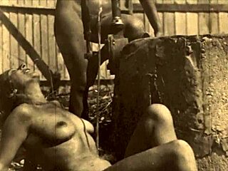 Vintage lesbians indulge in secret antique retro passion