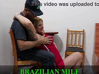 Mature milf teases with see-through outfit and monster cock suck