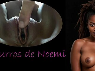 Noemi whispers seductively in ebony toy masturbation orgasm