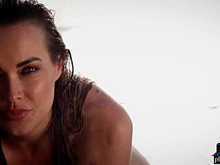 😘 german milf jasmin furry strips beach bombshell for playboy centerfold tease