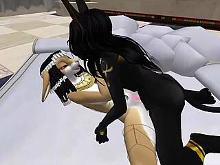 Lady Bastet Bunny Commands Servant Girl Blowjob