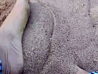 Barefoot Model in Sand Nature