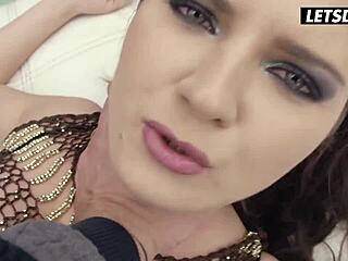 Petite teen Francesca DiCaprio anal fisted by monster cock limit