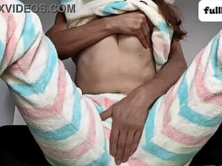 stepdad gropes petite teen's pussy and small tits up close