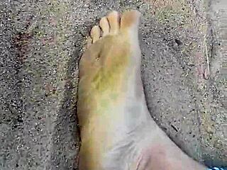 Barefoot Model in Sand Nature