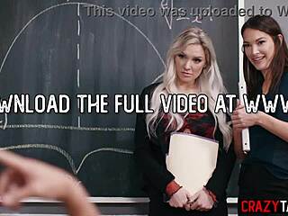 naughty teacher fucks horny colleague post classroom masturbation