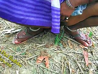indian couple teases in jungle outdoor play