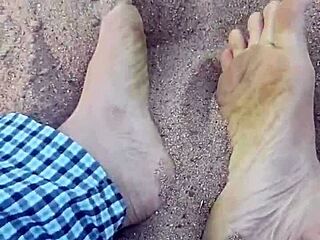 Barefoot Model in Sand Nature