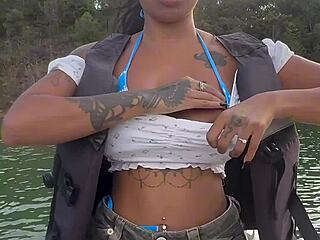yasmina khan gives awesome jetski blowjob with huge tits