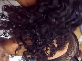 brunette flashes juicy tits and tight pussy in lingerie