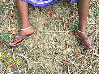 indian couple teases in jungle outdoor play