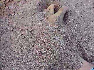 Barefoot Model in Sand Nature