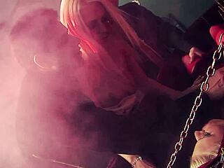 brunette milf revives demon blonde big boobs then group orgy!