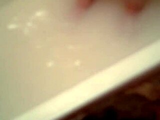Hot Bathtub Blowjob Ends with Thick Cum Dripping on Her Massive Natural Boobs