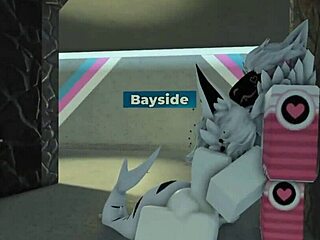 Furry shark pounds fiercely on sunny beach roblox