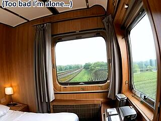 SHE RIDES Monster Cock In Leather Skirt On Public Train!