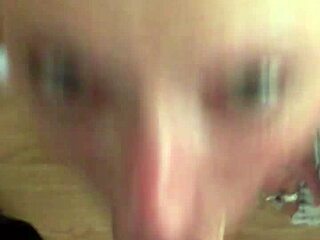 Sloppy slut stares while deepthroating cock contest