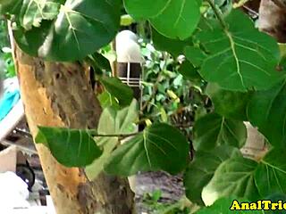 naughty gf fingers herself before anal pounding!