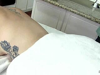 redhead wife tricked to flexible neighbor fuck massage 😈💦