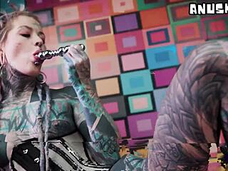 Skinny Goth Newbie's First Anal Gapes Wide On Monster Cock Cowgirl