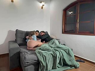 curvy latina wife fucked hard while cuckold watches bisexual exhibitionist fun