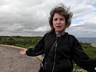 curvy german teen stranger beach mouth cum!