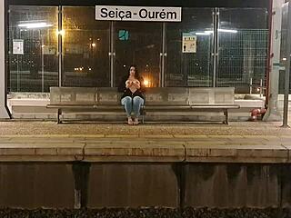 Stranger seduces me into wild public train creampie orgasm rush