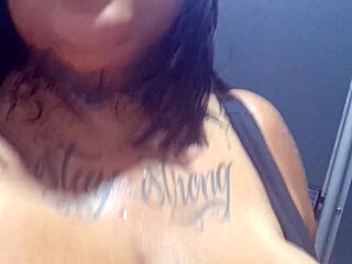 I'm sweaty post-workout flashing big tits in gym bathroom Mary Jhuana