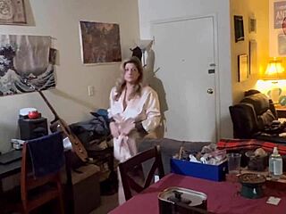 blonde milf moans with neighbor during intense creampie fuck session