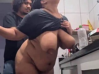 Thick milf bent over kitchen big cock taboo